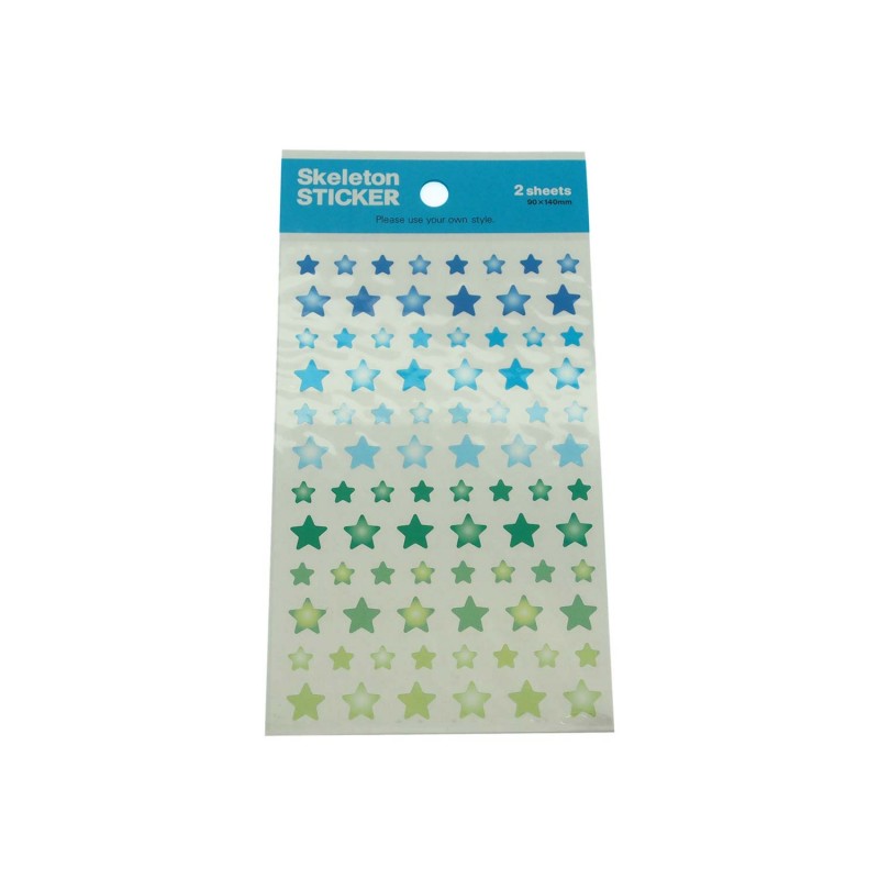 Skeleton Sticker 2 sheets Green 90x140mm